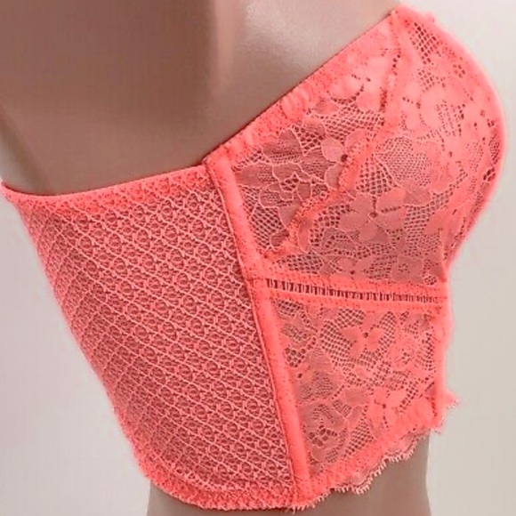 Victoria's Secret Neon Coral Pink Lace Bandeau - Picture 9 of 9
